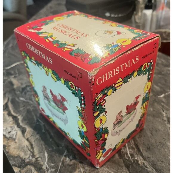 VTG 1960’s Wooden Christmas United China & Glass Taiwan Sanyo Music Box Scene - Picture 2 of 9